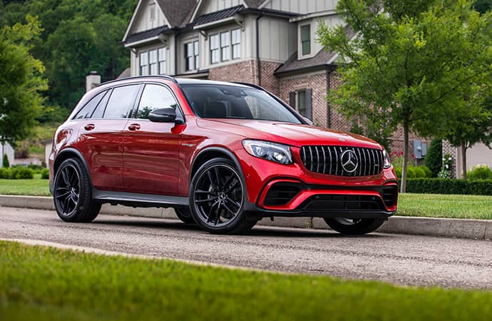 red mercedes suv